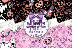 Dark and Cute Halloween Patterns