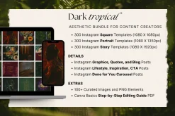 Dark Tropical Social Media Bundle