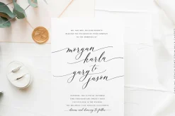 Darling Peach Wedding Heart Script