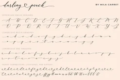 Darling Peach Wedding Heart Script