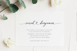Darling Peach Wedding Heart Script