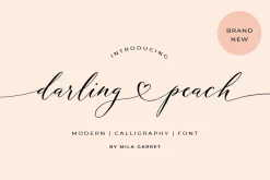 Darling Peach Wedding Heart Script