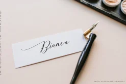 Darling Peach Wedding Heart Script