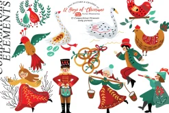 12 Days of Christmas Folk Art