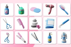 3D Beauty Care Icon Set