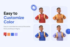 3D Character Illustration Figma Pack