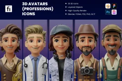 3D Character (Professions) Icon Set