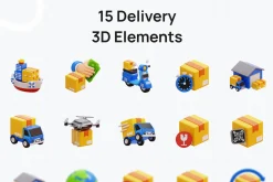3D Delivery Icon Set for Web & App