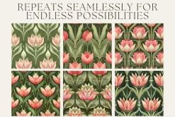 10 Deco Tulips Seamless Patterns