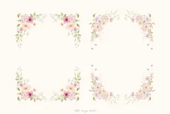 Delicate Pastel Watercolor Flowers