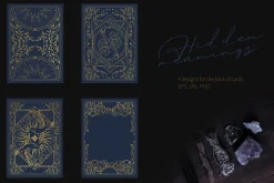 4 designs for back of tarot cards