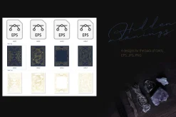 4 designs for back of tarot cards