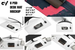 Desk mat mockup 6 PSD fully editable