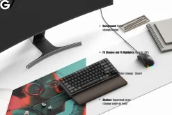 Desk mat mockup 6 PSD fully editable
