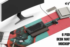 Desk mat mockup 6 PSD fully editable