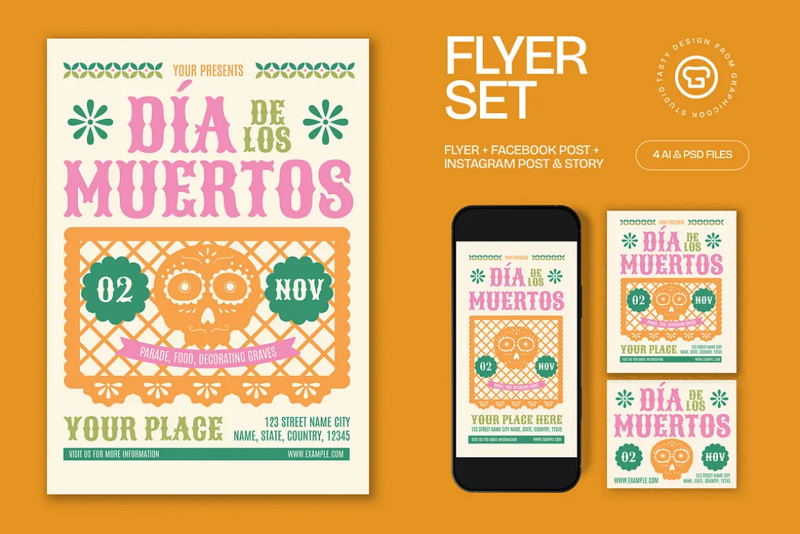Dia De Los Muertos Flyer