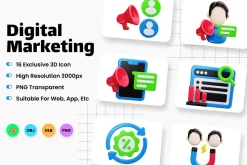 Digital Marketing 3D Icons