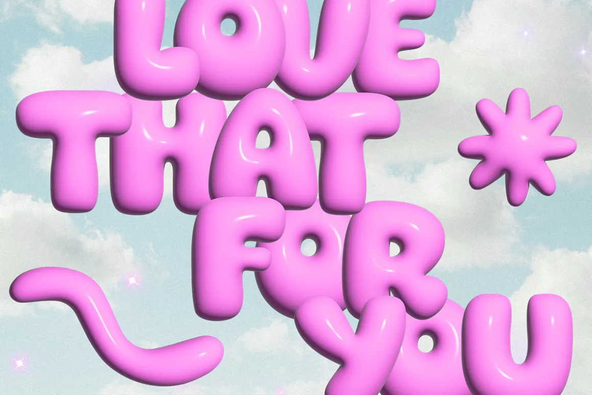 3D Inflated Bubbly Alphabet Set