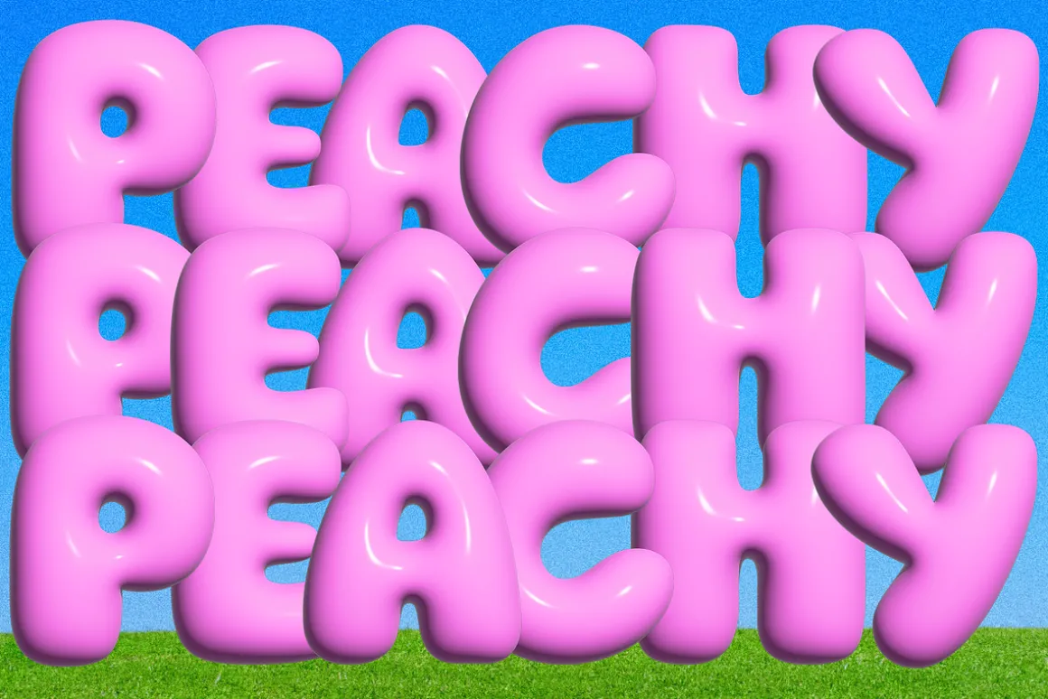 3D Inflated Bubbly Alphabet Set