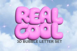 3D Inflated Bubbly Alphabet Set