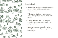 Dinosaur Illustrated Toile Pattern