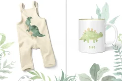 DINOSAUR watercolor clipart.