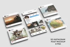 3D Instagram Post Mockup