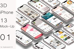 3D iPhone 13 Mock-Up 01