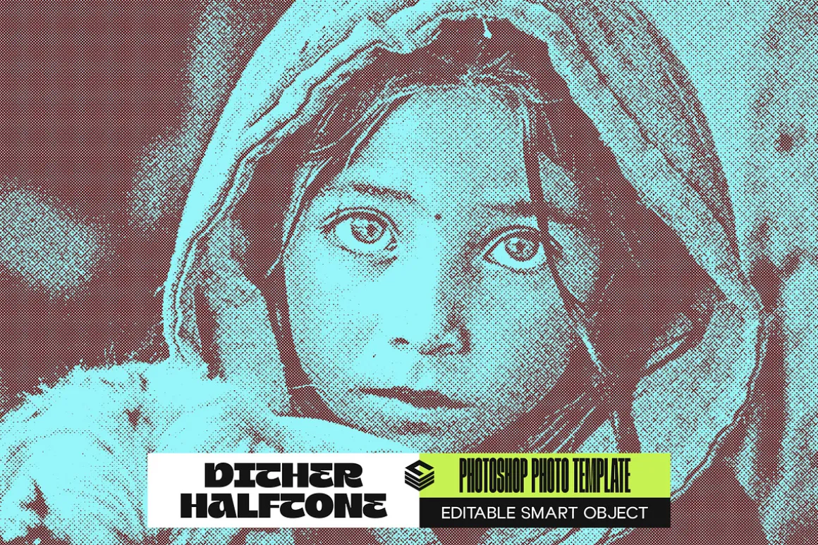 Dither Halftone Photo Effect