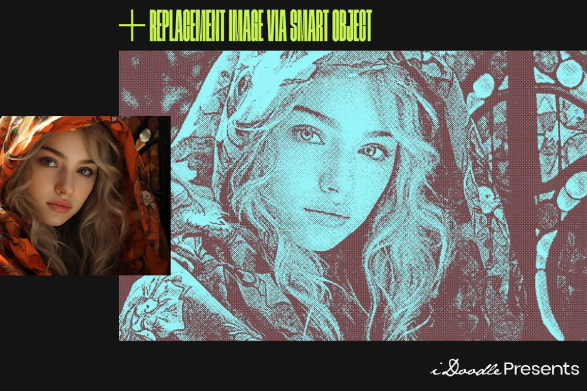 Dither Halftone Photo Effect