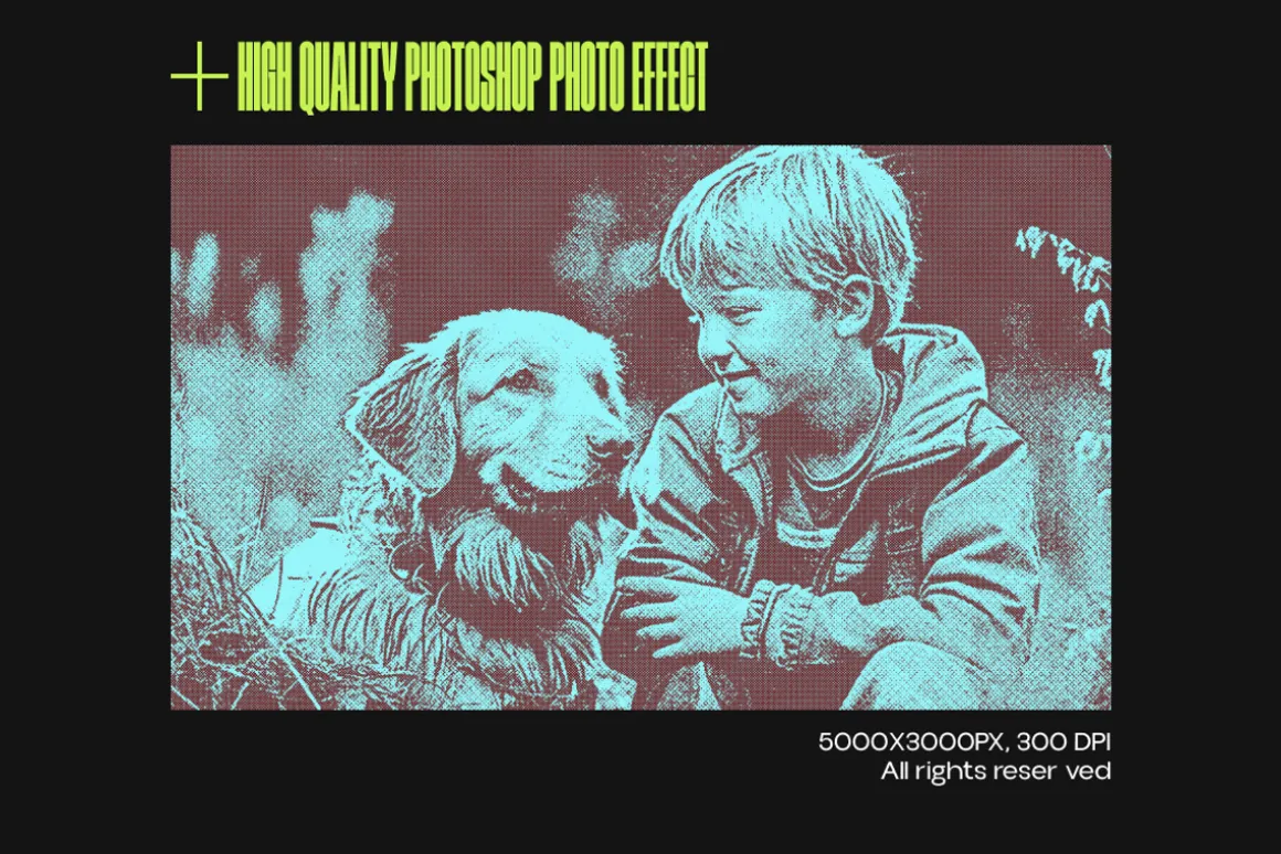 Dither Halftone Photo Effect