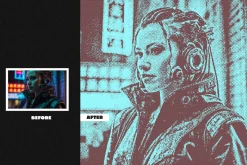 Dither Halftone Square,Poster Effect