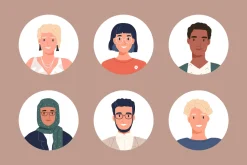 Diverse people avatars set