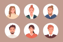 Diverse people avatars set