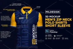 3D Mockup: Men's Zip Polo Shirts SS