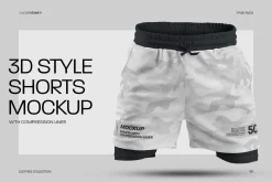 3D Mockup Shorts Compression Liner