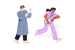 Doctors and nurses, health set