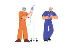 Doctors and nurses, health set