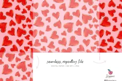 Doodle Hearts Seamless patterns 137