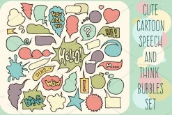 Doodle speech and think bubbles