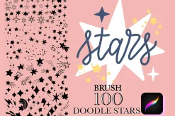 Doodles stars brush stamps
