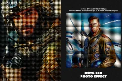 Dots Led Square, Poster Photo Effect