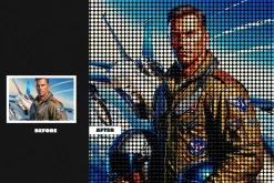 Dots Led Square, Poster Photo Effect