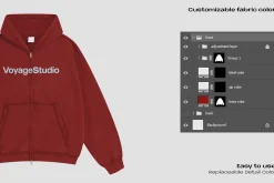 Double slide zip hoodie mockup