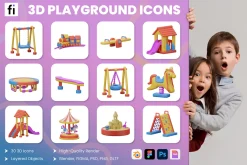 3D Play Area Icon Set