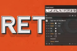 3D Retro Text Effects - Illustrator