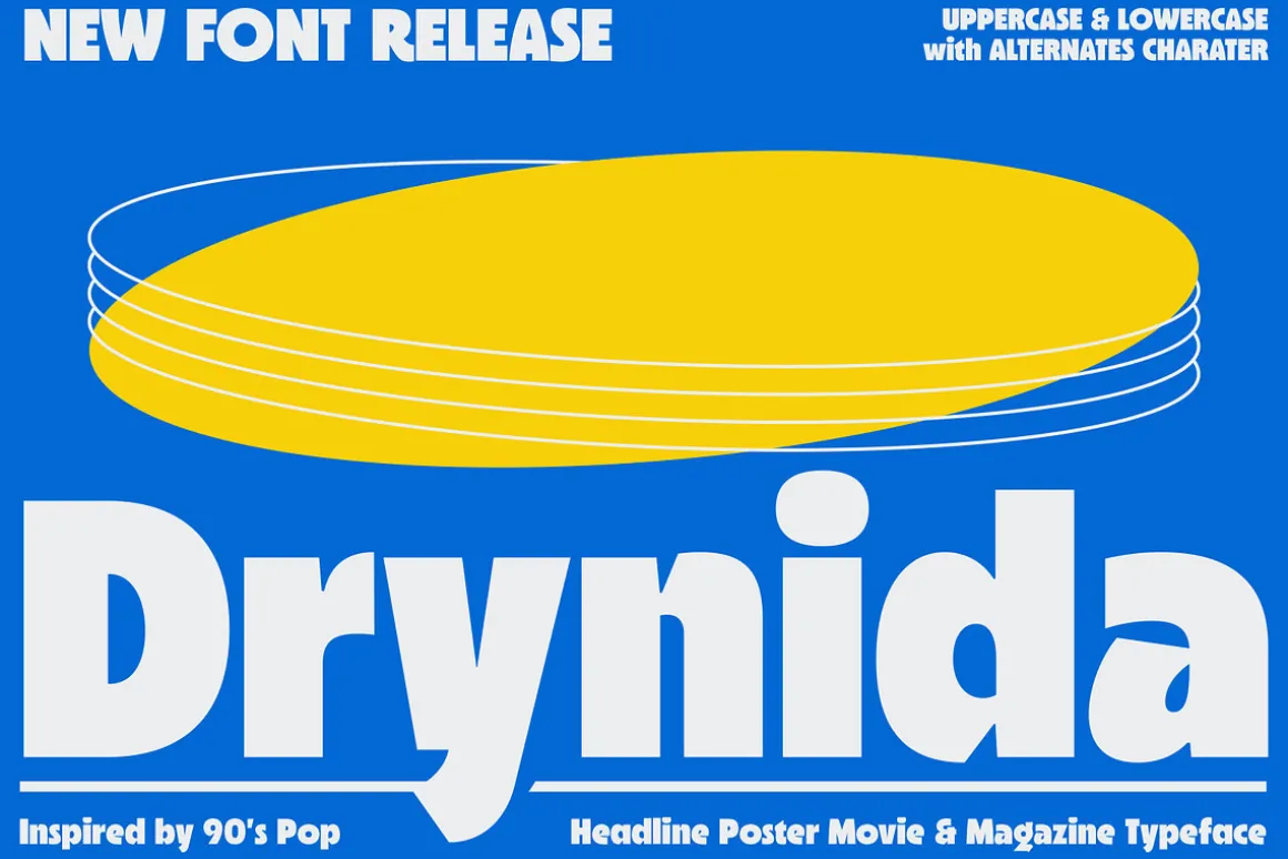 Drynida - 90’s Pop Headline font