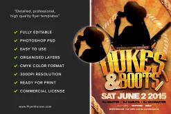 Dukes and Boots Flyer Template