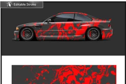 Dynamic Red Splash Car Wrap