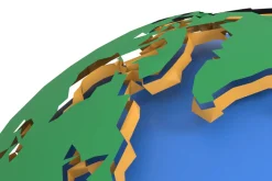 Earth low poly simple design cartoon